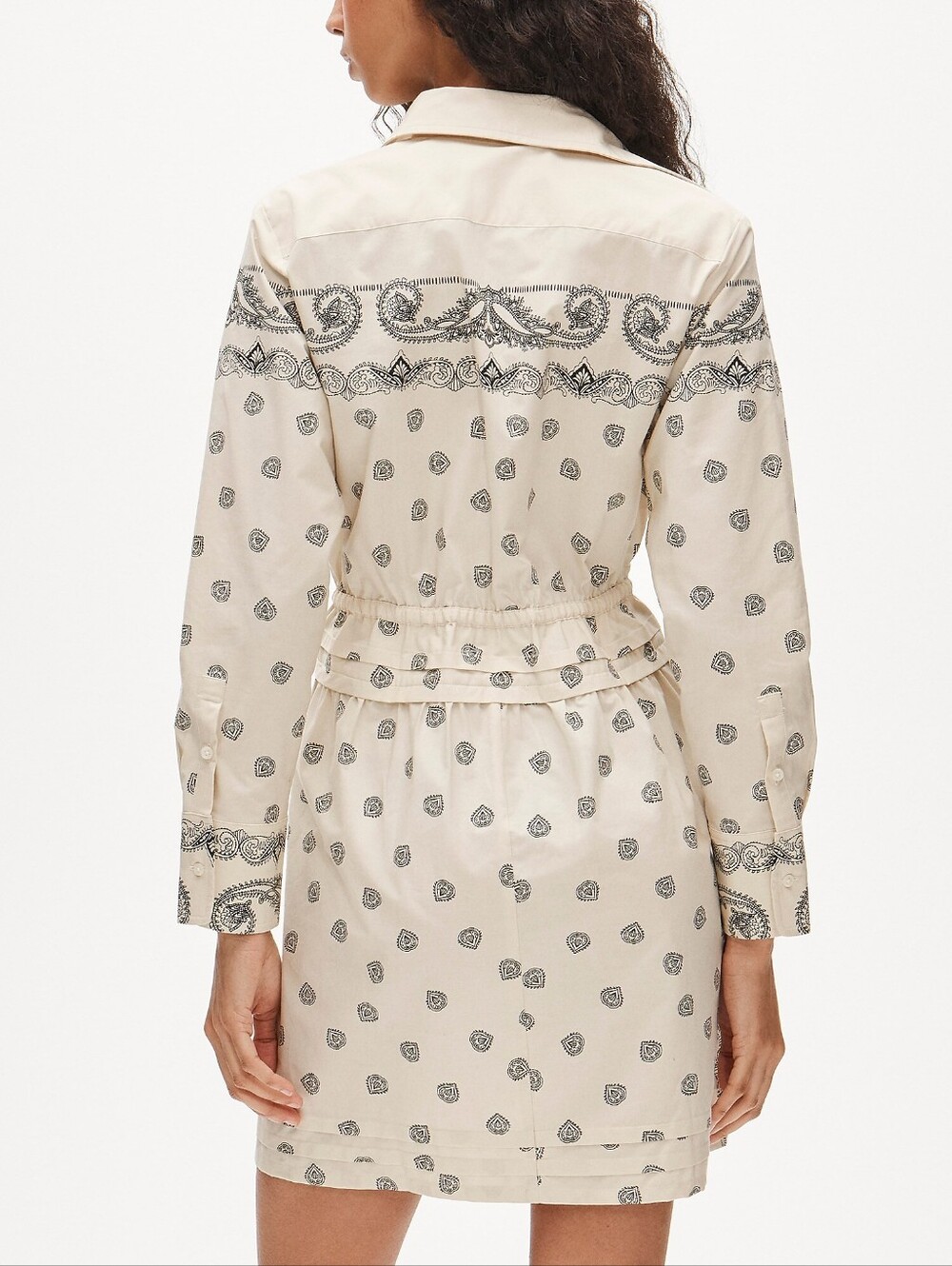J. Crew Elena mini shirt-dress bandana-print Natural Black cotton poplin 10 - Picture 4 of 12